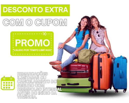 Use o cupom DESCONTO e compre seu SEGURO VIAGEM pelo MENOR PREÇO GARANTIDO Use o cupom DESCONTO e compre seu SEGURO VIAGEM pelo MENOR PREÇO GARANTIDO